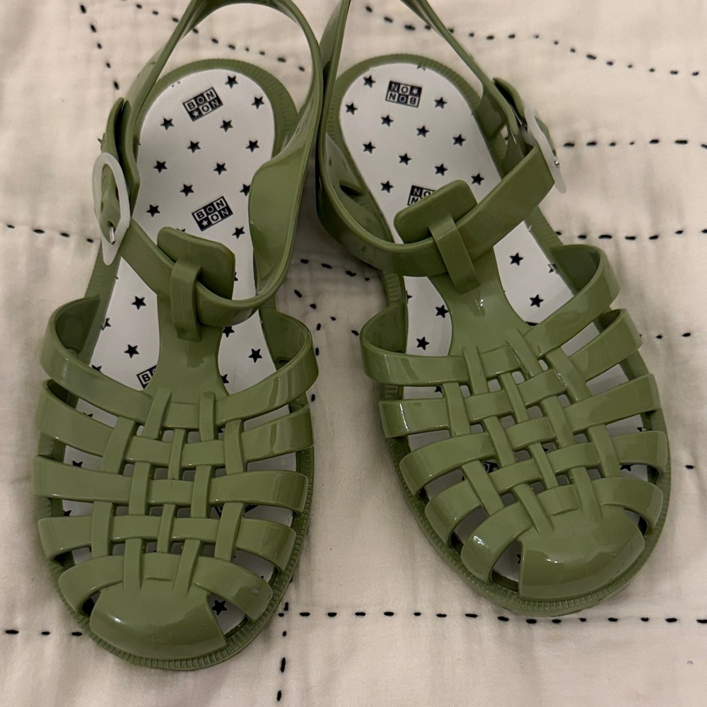 BonTon Green Jellies- girls jellies